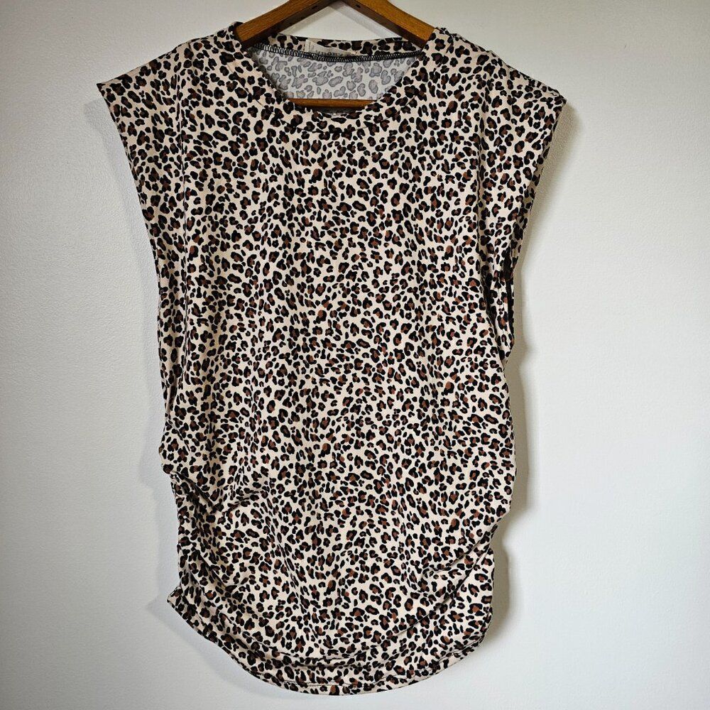 NEVER WORN ADORA ANIMAL PRINT MUSCLE TOP CREW NECK SOFT TOP SIZE SMALL - Picture 1 of 14